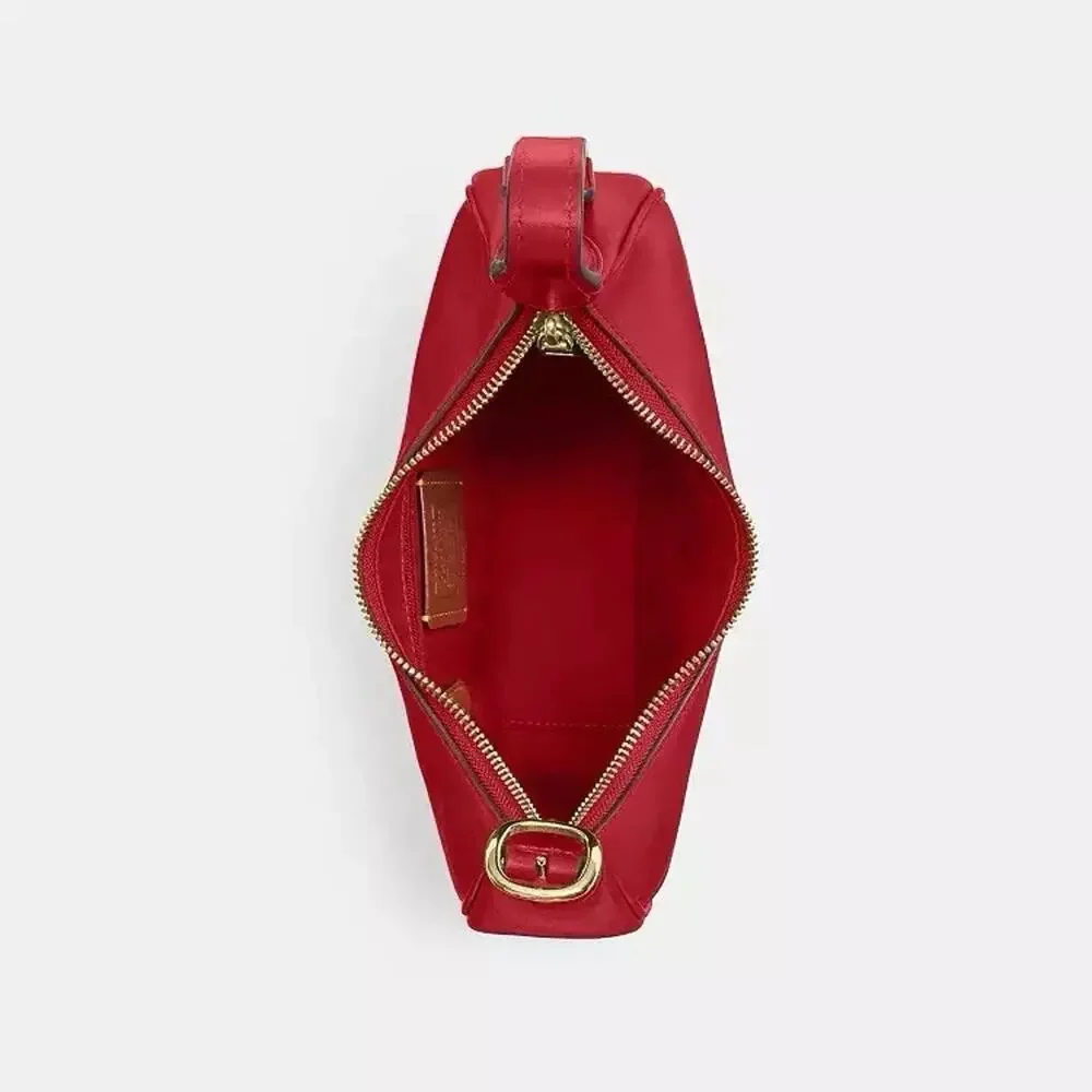 NWT Coach Emily Shoulder Bag Shiny smooth leather CDX34 Gold/Poppy